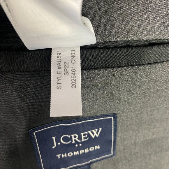 NWOT J. CREW Thompson Performance Suit Jacket Blazer Sport Coat Men's 38R Gray - Picture 9 of 16